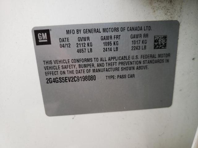 Photo 10 from auction – 2012 BUICK REGAL PREM with VIN 2G4GS5EV2C9198080