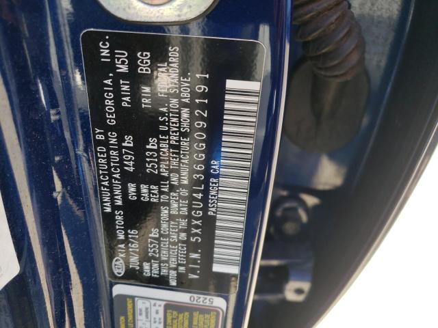 Photo 10 from auction – 2016 KIA OPTIMA EX with VIN 5XXGU4L36GG092191