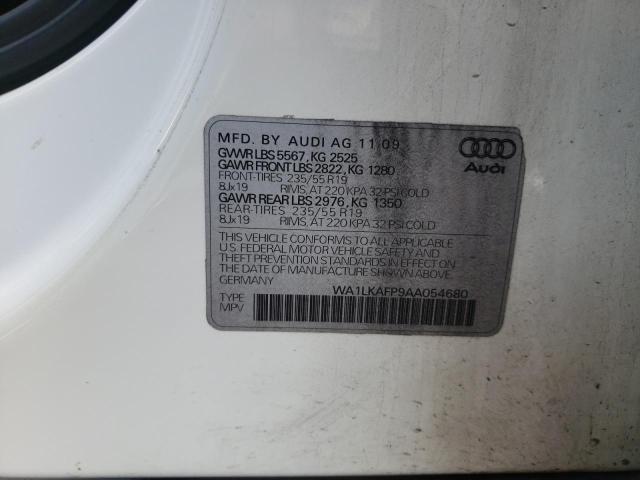Photo 10 from auction – 2010 AUDI Q5 with VIN WA1LKAFP9AA054680