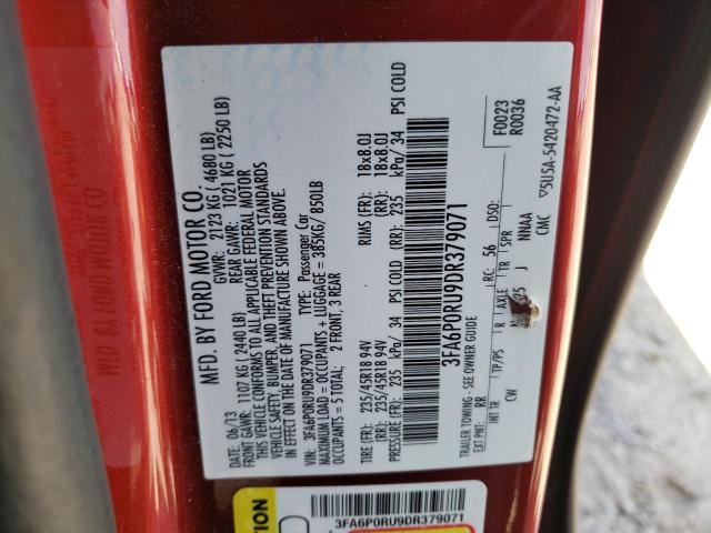 Photo 10 from auction – 2013 FORD FUSION TIT with VIN 3FA6P0RU9DR379071