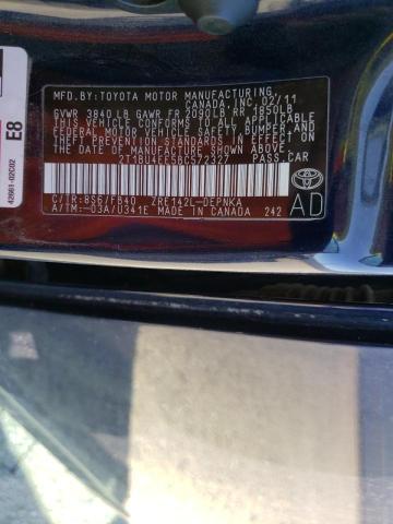 Photo 10 from auction – 2011 TOYOTA COROLLA BA with VIN 2T1BU4EE5BC572327