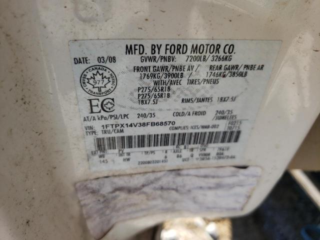 Photo 10 from auction – 2008 FORD F150 with VIN 1FTPX14V38FB68570
