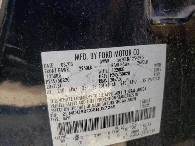 Photo 10 from auction – 2008 LINCOLN MKX with VIN 2LMDU88C68BJ27249