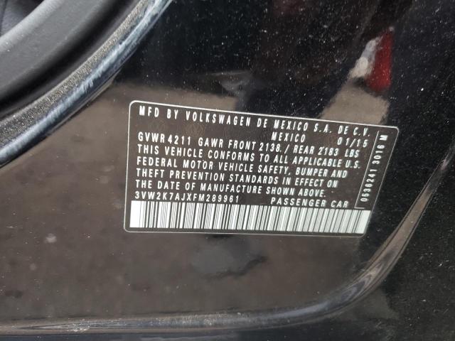 Photo 10 from auction – 2015 VOLKSWAGEN JETTA BASE with VIN 3VW2K7AJXFM289961
