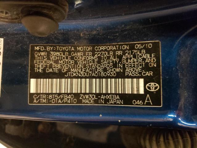 Photo 10 from auction – 2010 TOYOTA PRIUS with VIN JTDKN3DU7A0180930