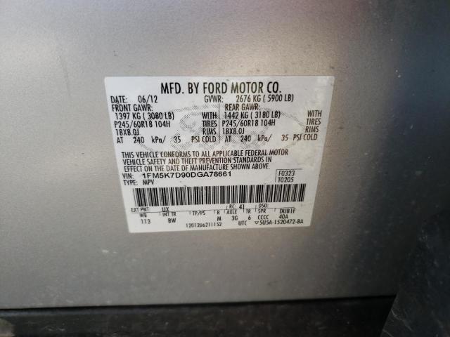 Foto 10 de la subasta – 2013 FORD EXPLORER X con VIN 1FM5K7D90DGA78661
