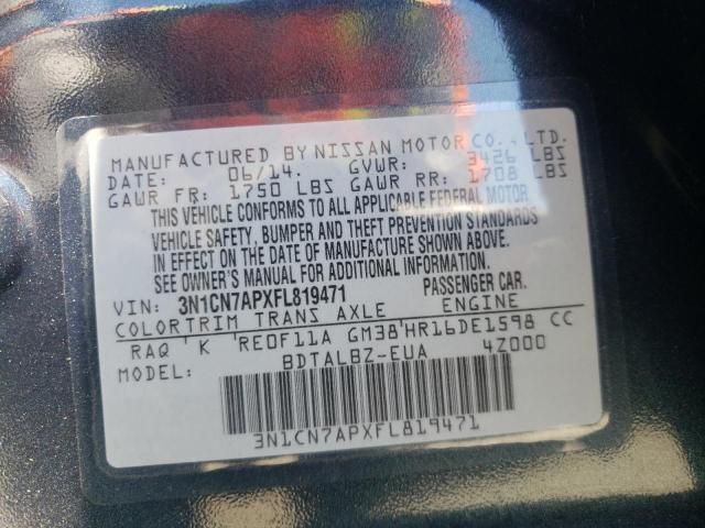 Photo 10 from auction – 2015 NISSAN VERSA S with VIN 3N1CN7APXFL819471