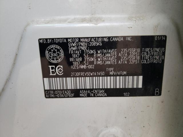 Photo 10 from auction – 2014 TOYOTA RAV4 LIMIT with VIN 2T3DFREV5EW141450