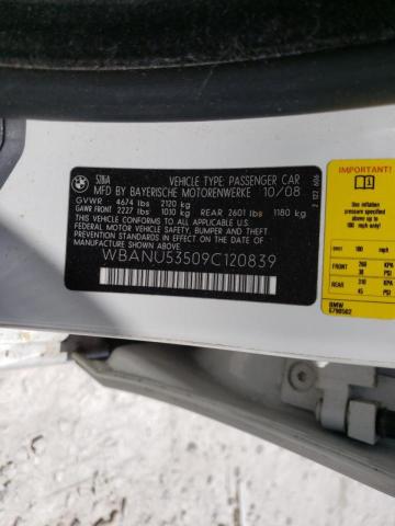 Photo 10 from auction – 2009 BMW 528 I with VIN WBANU53509C120839