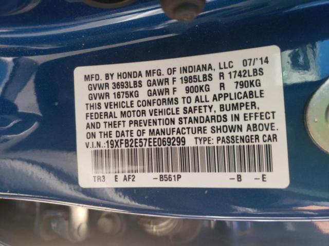 Photo 10 from auction – 2014 HONDA CIVIC LX with VIN 19XFB2E57EE069299