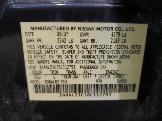 Photo 10 from auction – 2008 NISSAN ALTIMA 2.5 with VIN 1N4AL21E38C112793