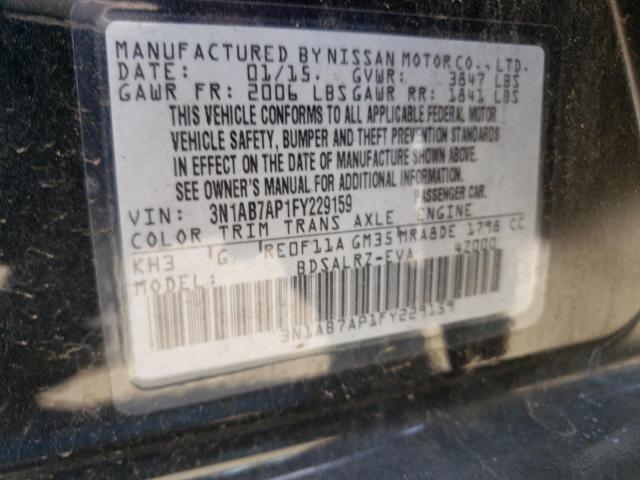 Photo 10 from auction – 2015 NISSAN SENTRA S with VIN 3N1AB7AP1FY229159