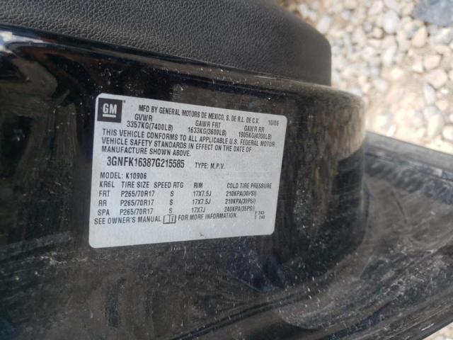 Photo 10 from auction – 2007 CHEVROLET SUBURBAN K with VIN 3GNFK16387G215585