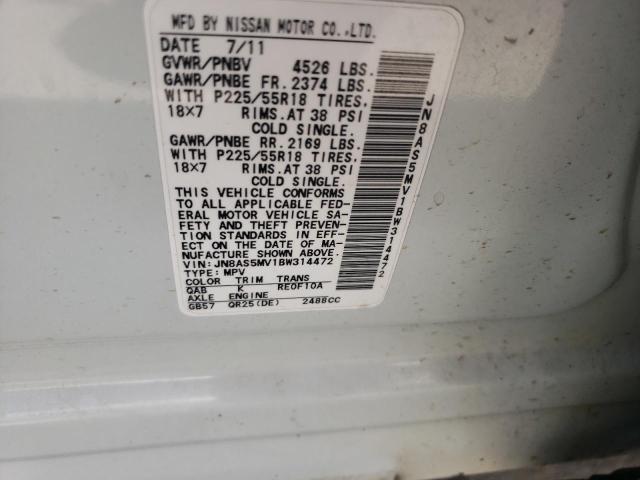 Photo 10 from auction – 2011 NISSAN ROGUE S with VIN JN8AS5MV1BW314472