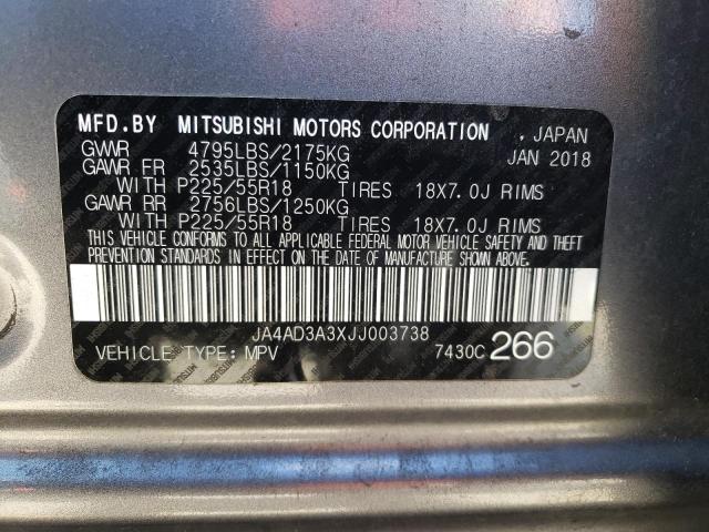 Photo 10 from auction – 2018 MITSUBISHI OUTLANDER with VIN JA4AD3A3XJJ003738