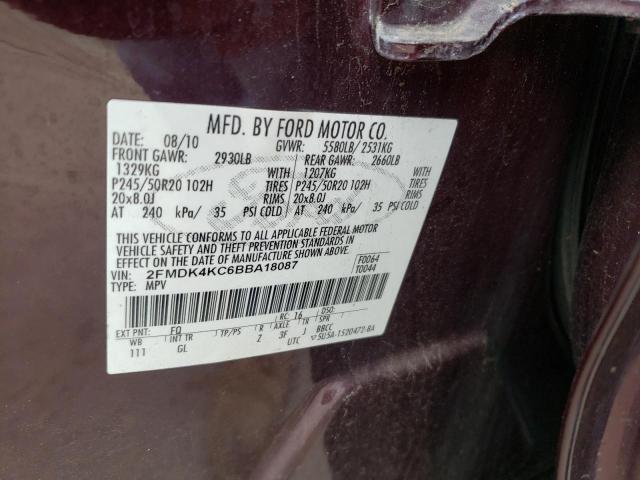 Photo 10 from auction – 2011 FORD EDGE LIMIT with VIN 2FMDK4KC6BBA18087