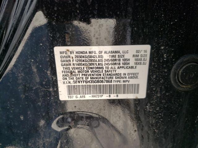 Photo 10 from auction – 2016 HONDA PILOT EX with VIN 5FNYF6H35GB067868