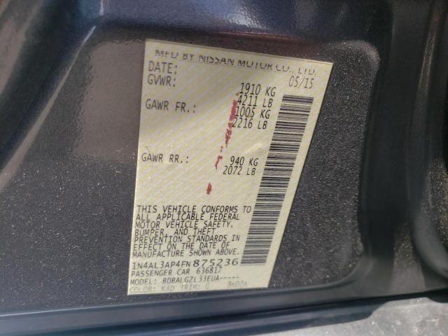 Photo 10 from auction – 2015 NISSAN ALTIMA 2.5 with VIN 1N4AL3AP4FN875236