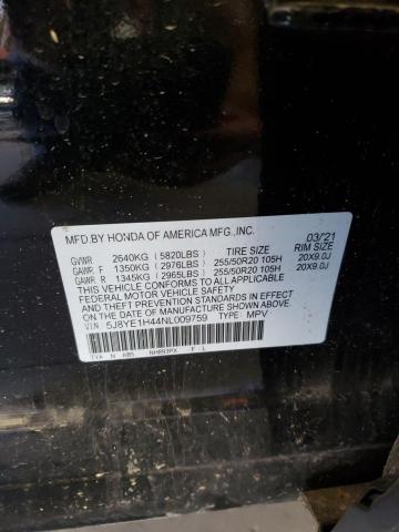 Photo 10 from auction – 2022 ACURA MDX TECHNO with VIN 5J8YE1H44NL009759