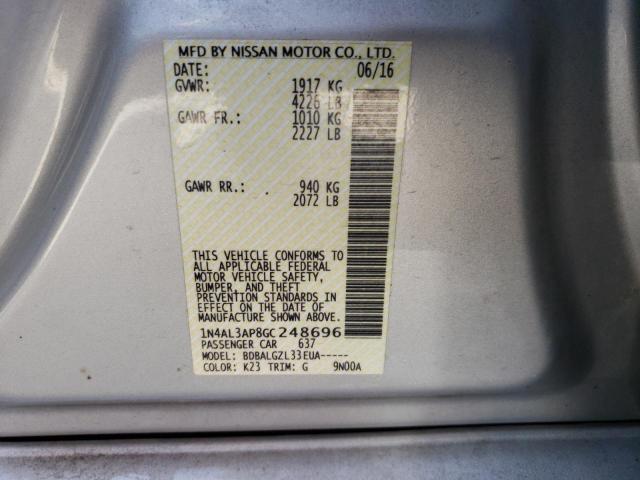 Photo 10 from auction – 2016 NISSAN ALTIMA 2.5 with VIN 1N4AL3AP8GC248696