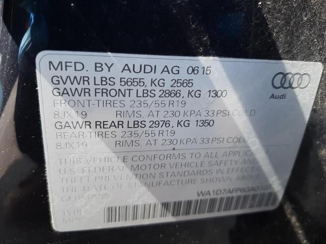 Photo 10 from auction – 2016 AUDI Q5 PREMIUM with VIN WA1D7AFP6GA010747