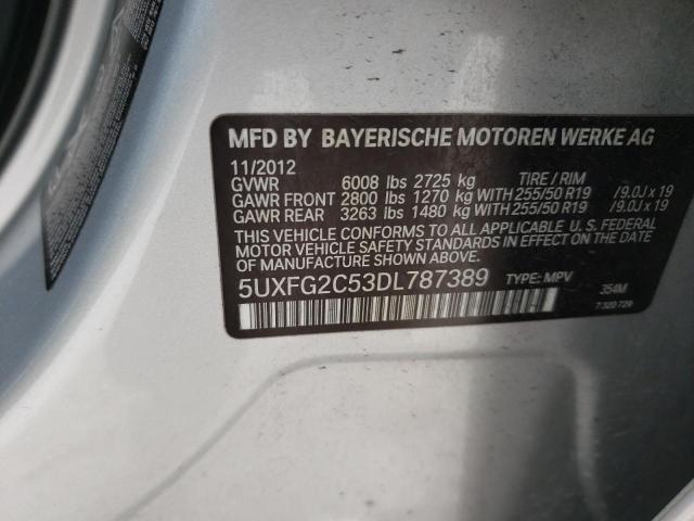 Photo 10 from auction – 2013 BMW X6 XDRIVE3 with VIN 5UXFG2C53DL787389