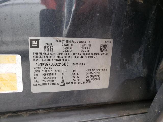 Photo 10 from auction – 2013 CHEVROLET TRAVERSE L with VIN 1GNKVGKD3DJ213468