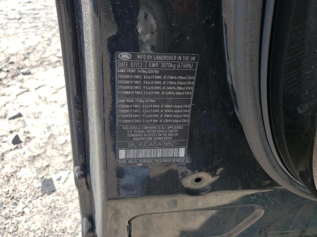 Photo 10 from auction – 2013 LAND ROVER RANGE ROVE with VIN SALSK2D42DA768521