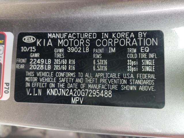 Photo 10 from auction – 2016 KIA SOUL with VIN KNDJN2A20G7295488