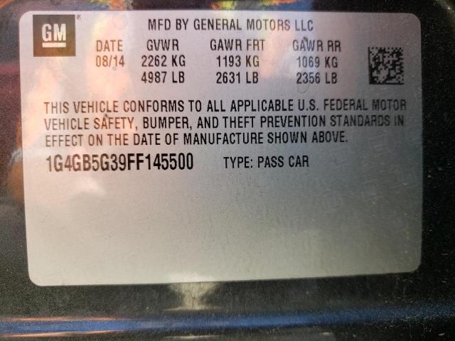 Photo 10 from auction – 2015 BUICK LACROSSE with VIN 1G4GB5G39FF145500