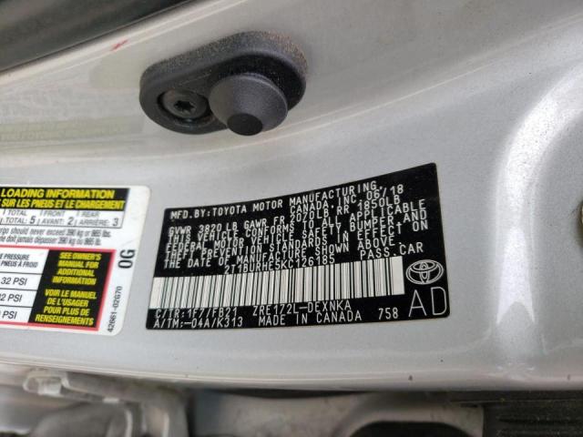 Photo 10 from auction – 2019 TOYOTA COROLLA L with VIN 2T1BURHE5KC126185