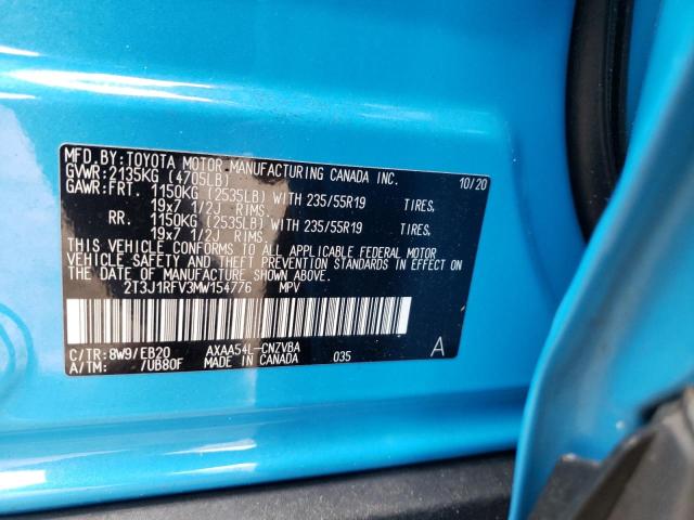 Photo 10 from auction – 2021 TOYOTA RAV4 ADVEN with VIN 2T3J1RFV3MW154776