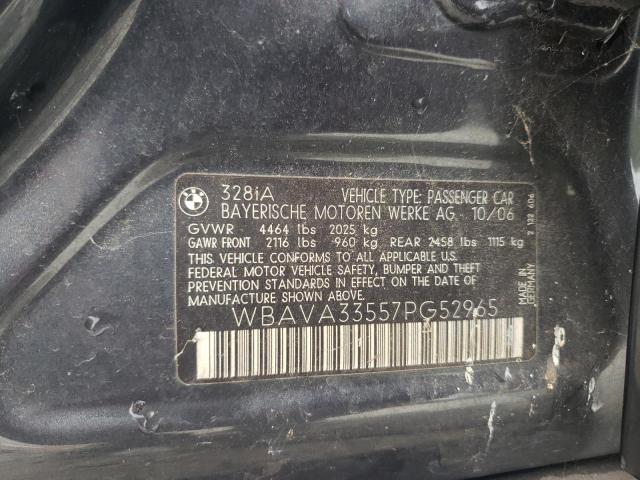 Photo 10 from auction – 2007 BMW 328 I with VIN WBAVA33557PG52965