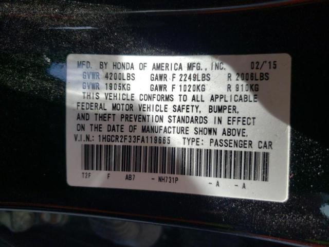 Photo 10 from auction – 2015 HONDA ACCORD LX with VIN 1HGCR2F33FA119665