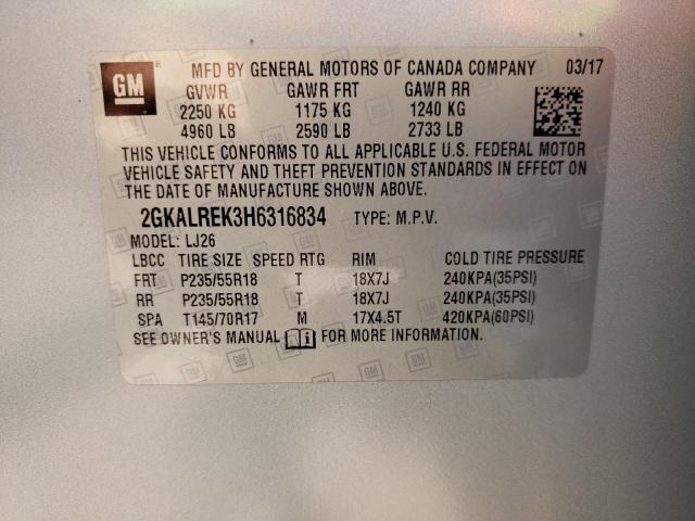 Photo 10 from auction – 2017 GMC TERRAIN DE with VIN 2GKALREK3H6316834