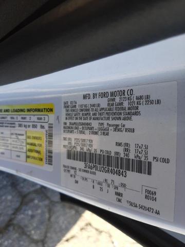 Photo 10 from auction – 2016 FORD FUSION SE with VIN 3FA6P0LU2GR404843