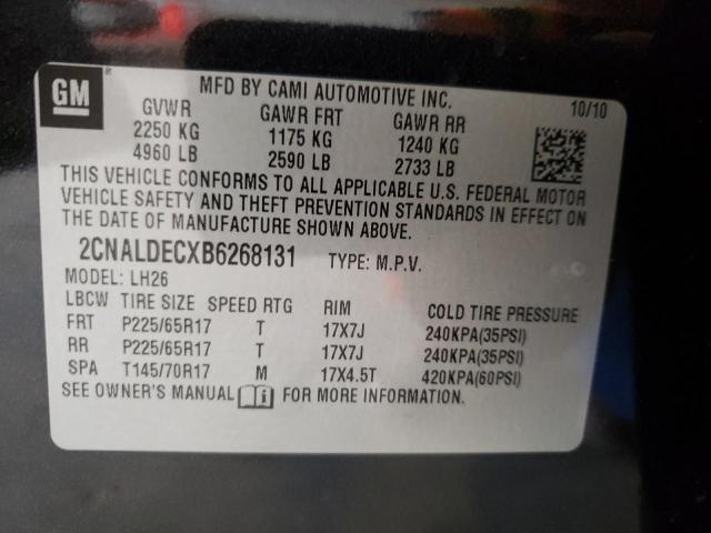 Photo 10 from auction – 2011 CHEVROLET EQUINOX LT with VIN 2CNALDECXB6268131