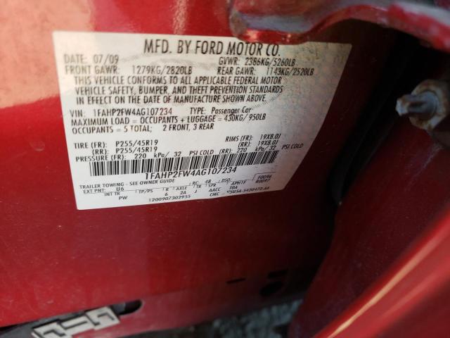 Photo 10 from auction – 2010 FORD TAURUS LIM with VIN 1FAHP2FW4AG107234