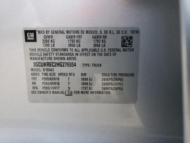 Photo 10 from auction – 2017 CHEVROLET SILVERADO with VIN 3GCUKREC2HG276934