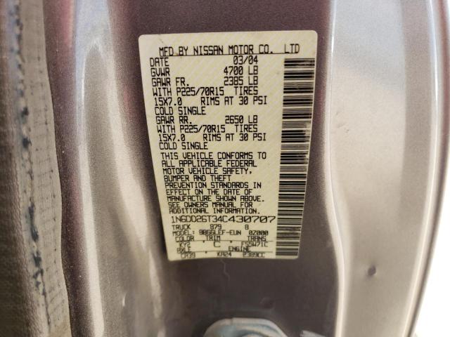 Photo 10 from auction – 2004 NISSAN FRONTIER with VIN 1N6DD26T34C430707