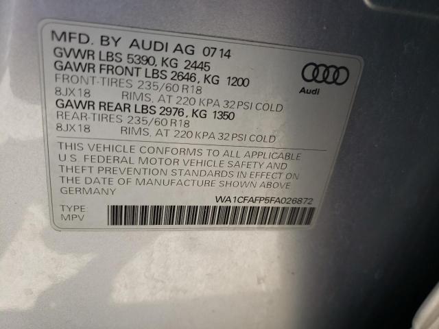 Photo 10 from auction – 2015 AUDI Q5 PREMIUM with VIN WA1CFAFP5FA026872