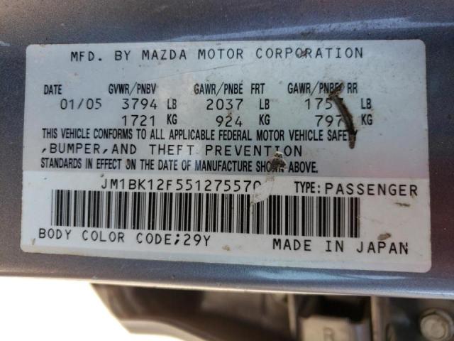 Photo 10 from auction – 2005 MAZDA 3 I with VIN JM1BK12F551275570