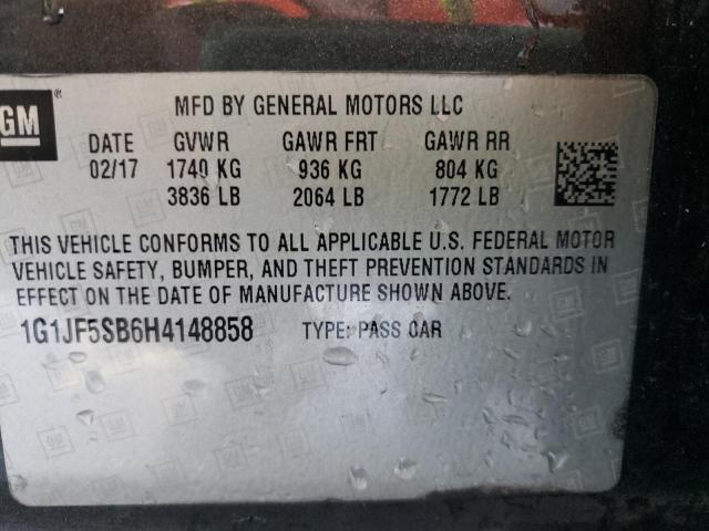 Photo 10 from auction – 2017 CHEVROLET SONIC PREM with VIN 1G1JF5SB6H4148858