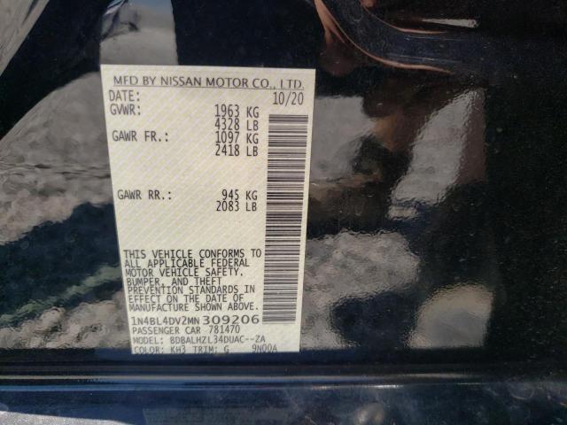 Photo 10 from auction – 2021 NISSAN ALTIMA SV with VIN 1N4BL4DV2MN309206
