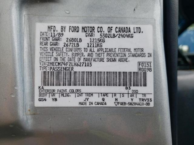 Photo 10 from auction – 1990 MERCURY GRAND MARQ with VIN 2MECM74F2LX627103