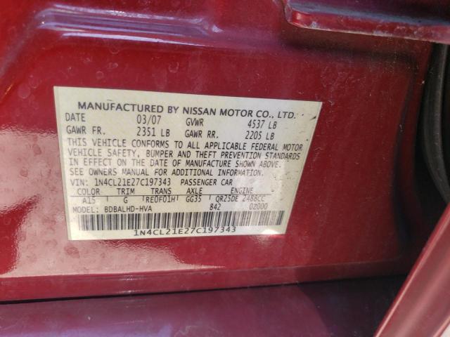 Photo 10 from auction – 2007 NISSAN ALTIMA HYB with VIN 1N4CL21E27C197343