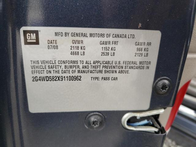 Photo 10 from auction – 2009 BUICK LACROSSE C with VIN 2G4WD582X91100962
