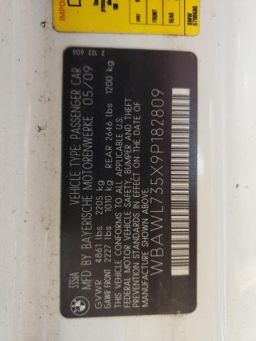 Photo 10 from auction – 2009 BMW 335 I with VIN WBAWL735X9P182809