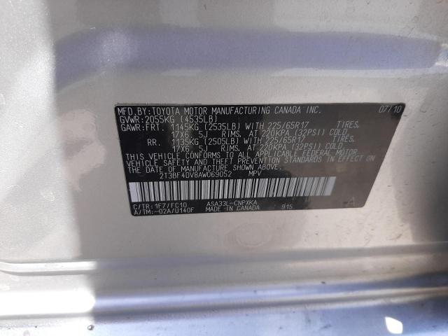 Фото 10 с аукциона – 2010 TOYOTA RAV4 с VIN 2T3BF4DV8AW069052