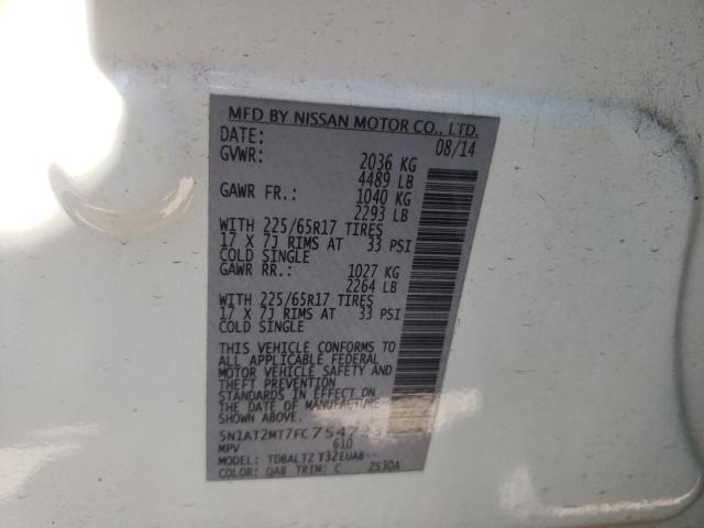 Photo 10 from auction – 2015 NISSAN ROGUE S with VIN 5N1AT2MT7FC754723